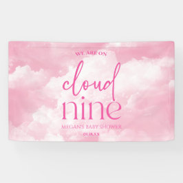 Banderoles Nous Sommes Sur Cloud Neuf Baby shower Rose