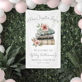Banderoles Nouveau Chapitre Livre Floral Signe de Bienvenue p