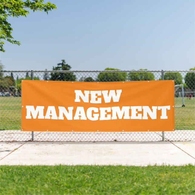 Banderoles Nouvelle Gestion Orange Blanc Grande Entreprise Ex (Insitu)