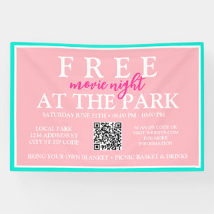 Banderoles Nuits de cinéma au parc   Événement d'été personna
