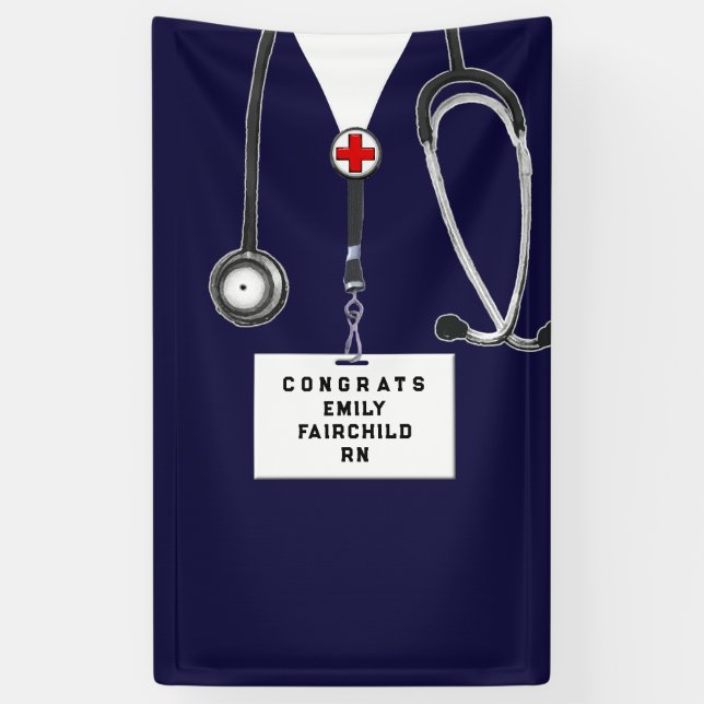 Banderoles Nurse Graduation Party Congrats Banner (Vertical)