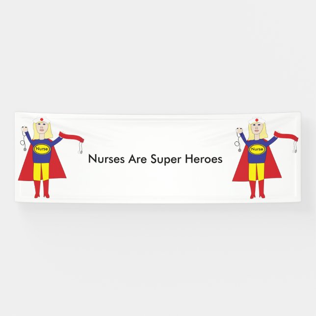 Banderoles Nurses Super Heroes (Blonde) (Horizontal)