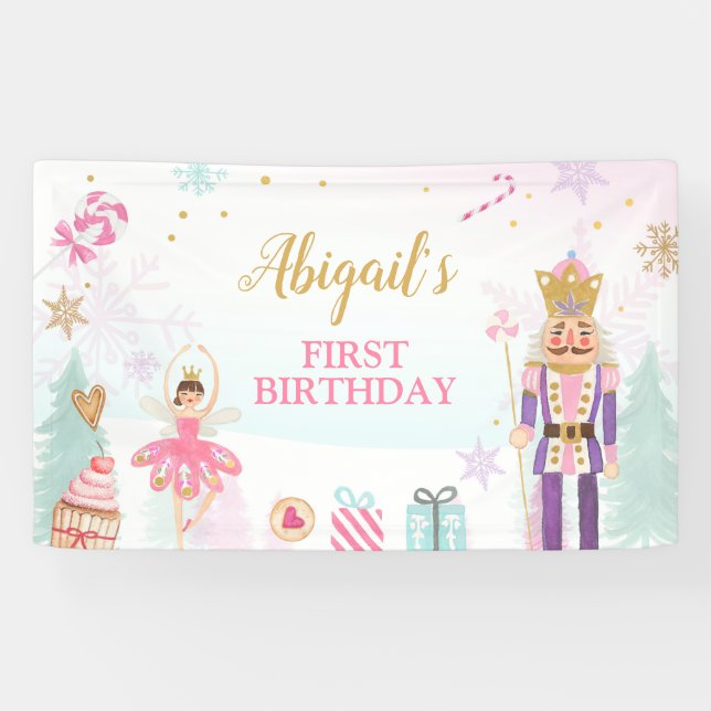 Banderoles Nutcracker Anniversaire de la fille Terre des douc (Horizontal)