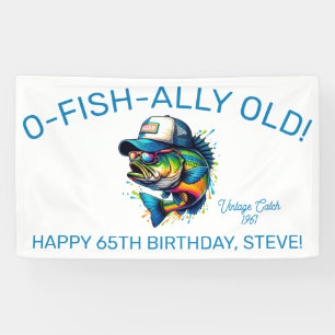 Banderoles O-Fish-Ally Vieux ! Poissons colorés Anniversaire