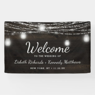 Banderoles Oak Ridge Rustic Wood & Mason Jars Mariage Bienven