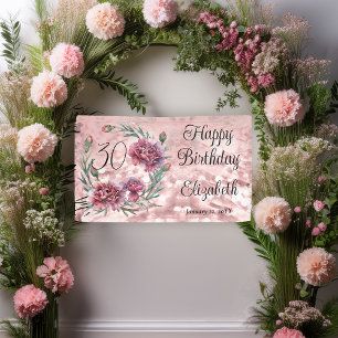 Banderoles Œillets roses élégants pour une fête d'anniversair