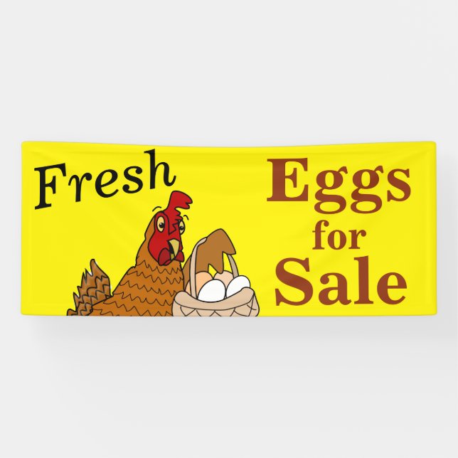 Banderoles Oeufs à vendre le poulet de bande dessinée de (Horizontal)