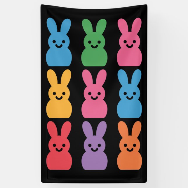 Banderoles Oeufs de lapin de Pâques Plaid Leopard (Vertical)