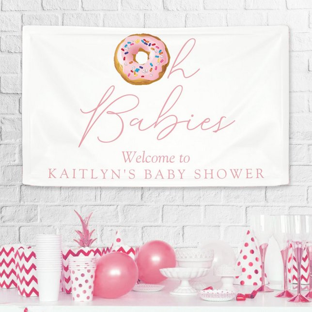 Banderoles Oh Babies Donut Saupoudrer Baby shower Twin Bienve (Créateur téléchargé)