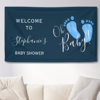 Oh Baby Baby Feet Navy Blue Baby shower Bienvenue