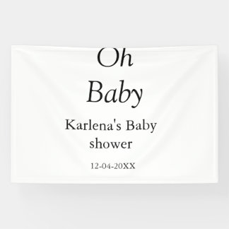 Banderoles Oh bébé ajouter nom baby shower date simple minimu