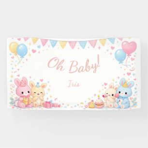 Banderoles Oh Bébé Lapin Mignon Pastel Fille Baby Shower