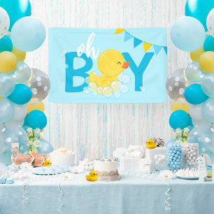 Banderoles Oh Boy Aquarelle en caoutchouc Baby shower canard