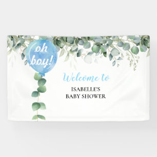 Banderoles Oh Boy ballon verdure eucalyptus shower bébé