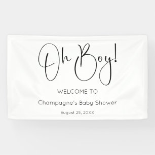 Banderoles Oh Boy Modern Script Baby shower