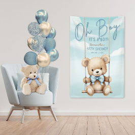 Banderoles Oh mon garçon C'est un garçon Baby shower d'ours