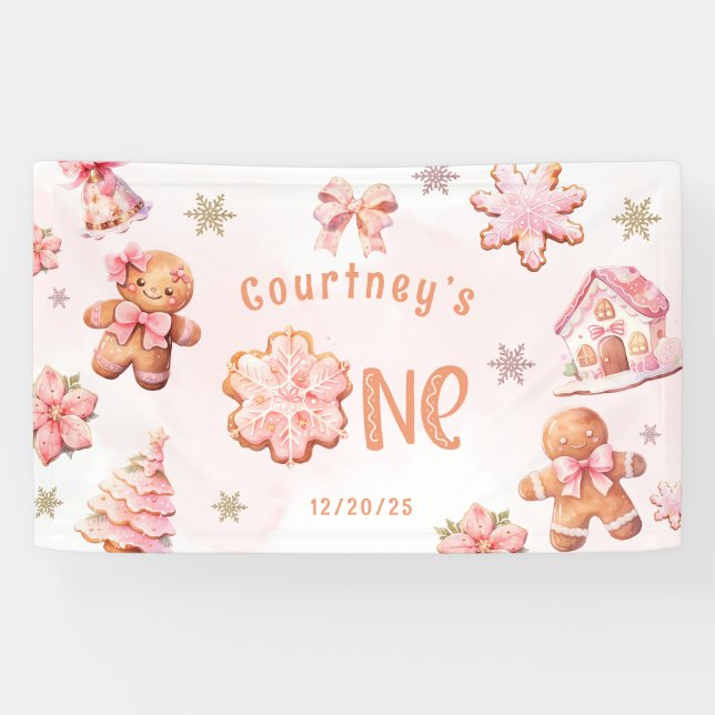 Banderoles Oh What Fun Christmas Cookie 1st Birthday (Horizontal)