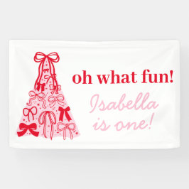 Banderoles Oh What Fun Winter Bow Girl Birthday Party