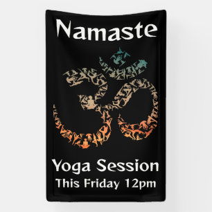 Banderoles Ok Mais Premier Yoga Pose Sanskrit Om Mosaic