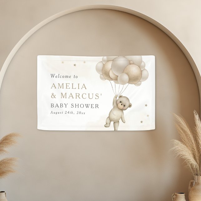 Banderoles On Peut Attendre Teddy Bear Baby shower Neutre (Créateur téléchargé)