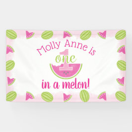 Banderoles One in a Melon Watermelon Girl 1er anniversaire