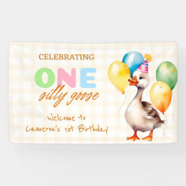 Banderoles One Silly Goose 1st Birthday Boy Girl Welcome