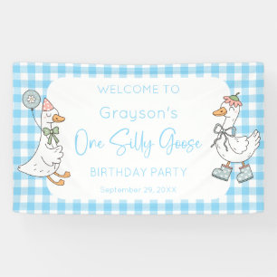Banderoles One Silly Goose Blue 1er Birthday Welcome
