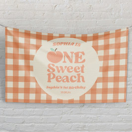 Banderoles One Sweet Peach Orange Première fête d'anniversair