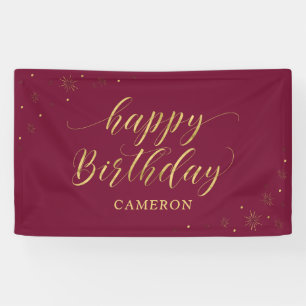 Banderoles Or et Bourgogne   Sparkle Joyeux Anniversaire