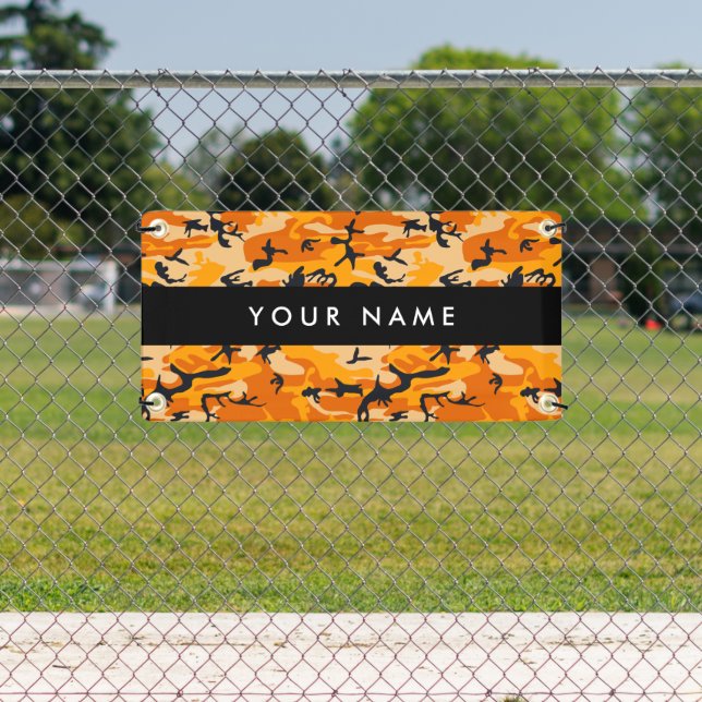 Banderoles Orange Camouflage Votre nom Personnalisez (Insitu)
