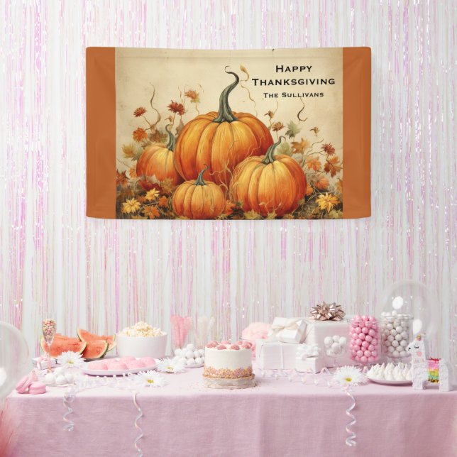 Banderoles Orange Citrouille Russe Automne Thanksgiving (Fête)
