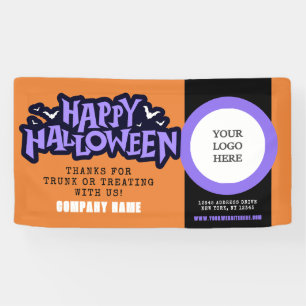 Banderoles Orange Happy Halloween QR Business