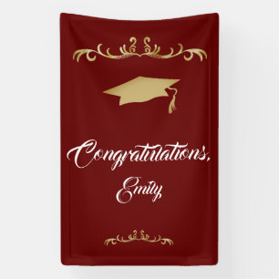 Banderoles Ornement Doré Élégant Félicitations Diplôme
