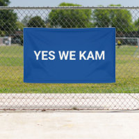 Oui We Kam minimaliste typographie blanc et bleu