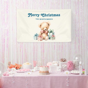 Banderoles Ours en peluche mignonne avec cadeaux de Noël