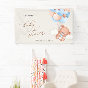 Banderoles Ours En Teddy, Ballons Bleus, Baby shower D'Accuei