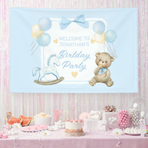 Banderoles Ours En Teddy Et Cheval Rocheux