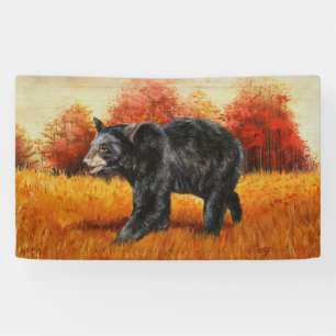 Banderoles Ours noir en forêt d'automne