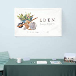 Banderoles Outils de jardinage Watercolor Garden Business