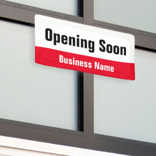 Banderoles Ouverture Bientôt Red Black and White Business