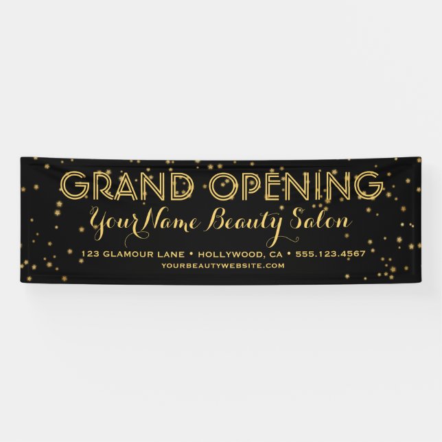 Banderoles Ouverture officielle élégante de boutique (Horizontal)