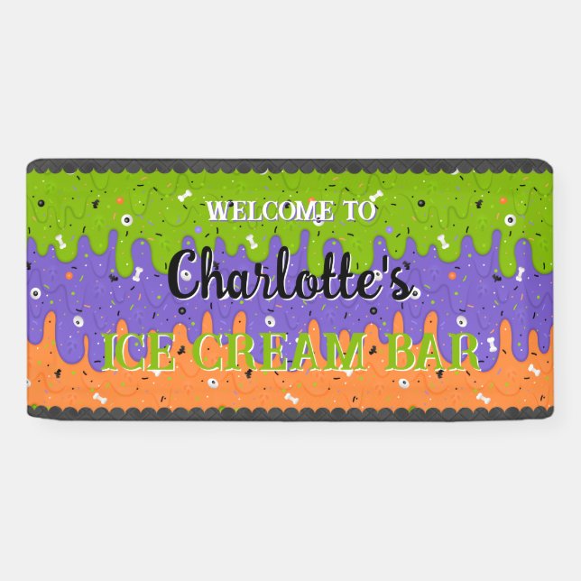 Banderoles Paillettes et glace de l'Halloween (Horizontal)