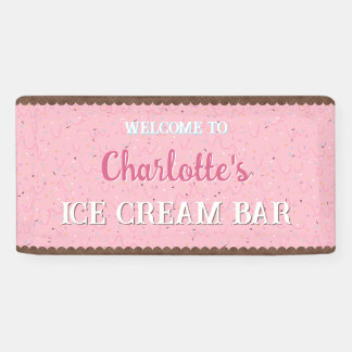 Banderoles Paillettes et glace rose
