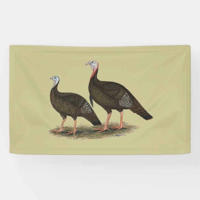 Banderoles Paires sauvages orientales de dindes (Horizontal)