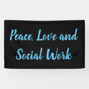 Banderoles Paix, amour et travail social 