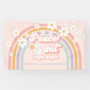 Banderoles Paix dehors Simple Chiffres arc-en-ciel 10e Annive