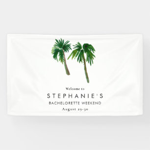 Banderoles Palmier Tropical Aquarelle Enterrement de Vie de J