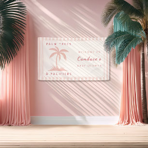 Banderoles Palmiers Tétines Bienvenue Baby Shower Côté Plag