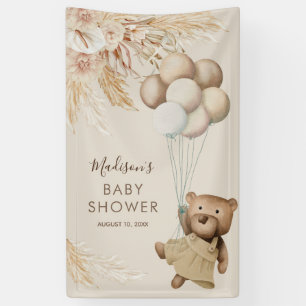 Banderoles Pampas Baby shower Ours en Teddy Grass