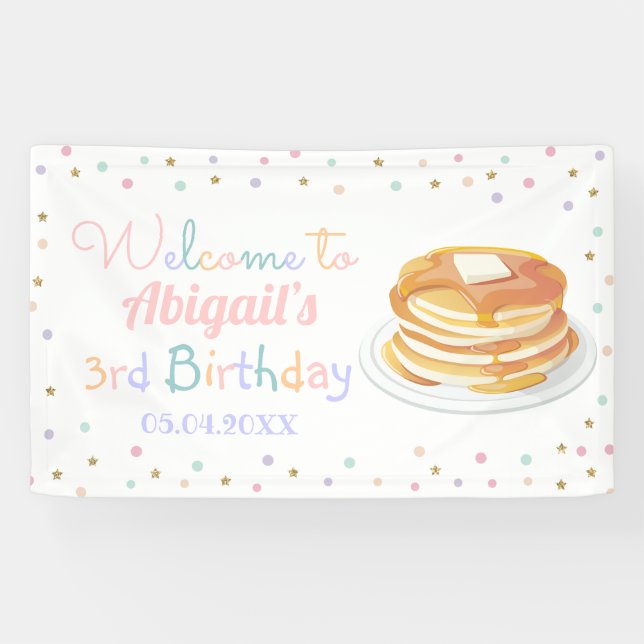 Banderoles Pancakes et pyjamas Parties scintillant Enfant Ann (Horizontal)